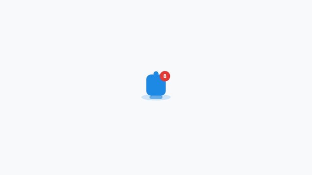 Blue Notification Bell Alert Flat Design Loop