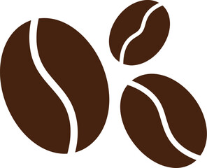 Obraz premium Roasted coffee beans, brown coffee seed icons, cafe logo vector eps