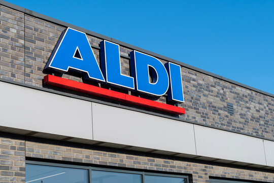 Wałbrzych, Poland - May 23, 2026: ALDI Store Sign on Retail Building Facade