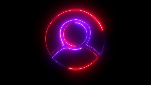 Contact with user icon animation on black background. Profile sign, contact icon animation online icon video animation. profile person contact ....