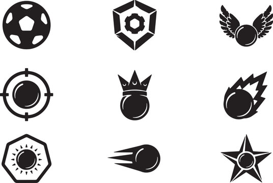 Sports soccer football badge logo icons set