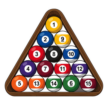 Billiard Balls Triangle Rack Sports Game Illustration
