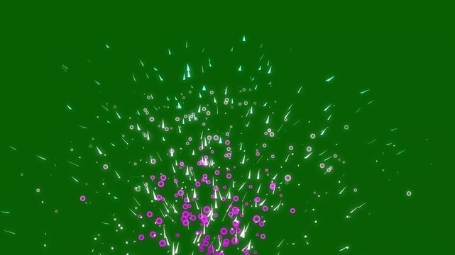 Festive celebration decoration for parties, events, holidays, Confetti celebratory explosion Festive confetti popper falling green background. Events, Festivals, Birthdays Special days 4K animation