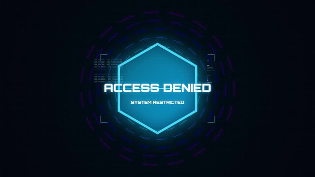 Access Denied Alert on Digital HUD Interface for Cyber Security System