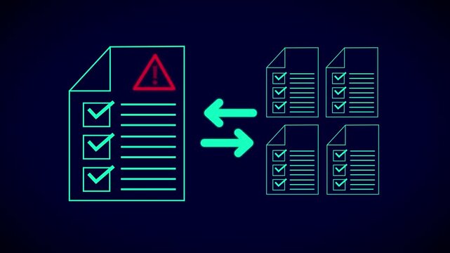 Data synchronization and document verification motion with warning alert checklist