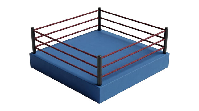3d illustration of a professional boxing ring isolated on transparent background