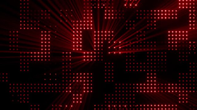 Red Digital Matrix Display - This video features an intricate digital matrix display emitting bright red lights again