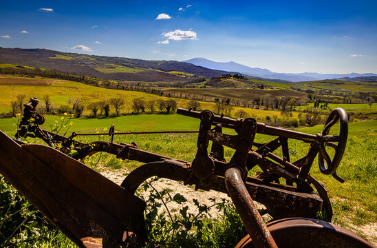 Historischer Pflug im Val d&rsquo;Orcia