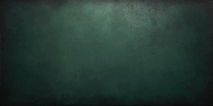 Vintage Green Chalkboard Background with Old Blackboard Texture and Chalk Marks Dark Grunge Concrete Wall Surface Blank Classroom Board Rustic Frame Backdrop for Design Wallpaper and Mockup