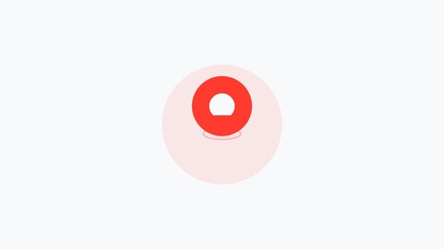 Red Location Pin Icon Map Navigation Animation