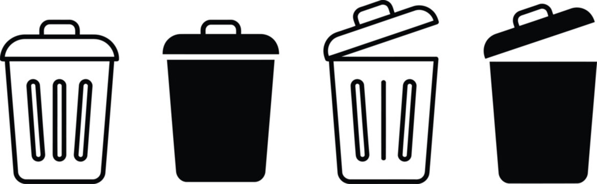 Trash Can Icon Set Collection