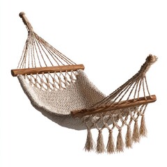 Obraz premium Handcrafted rope hammock relaxation