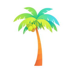 Fototapeta premium PNG Vibrant tropical palm tree illustration.
