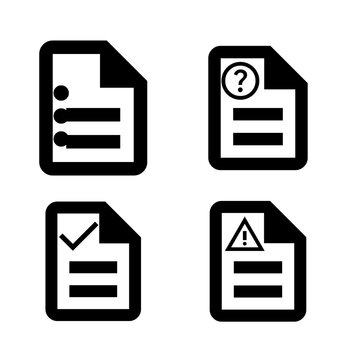 Document Status Line Icon Set Collection