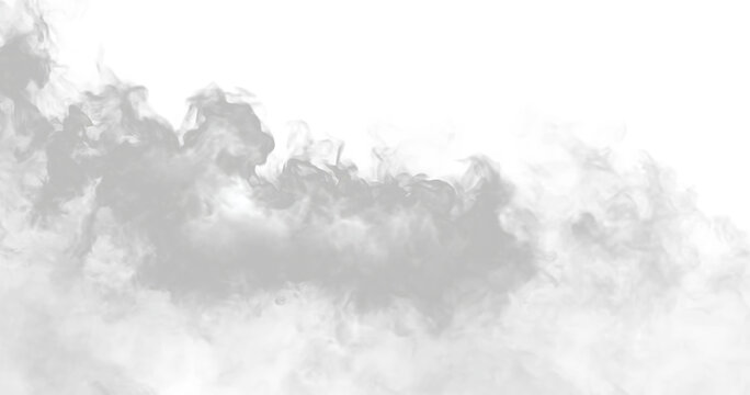 Realistic fog effect with white smoke cloud isolated PNG