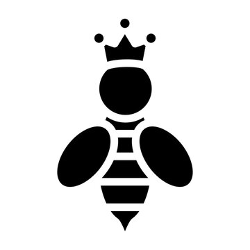 Queen Bee Vector Line Icon Design
