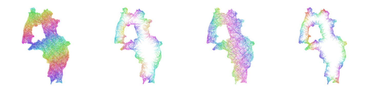 Rainbow sketch Kandal map design set