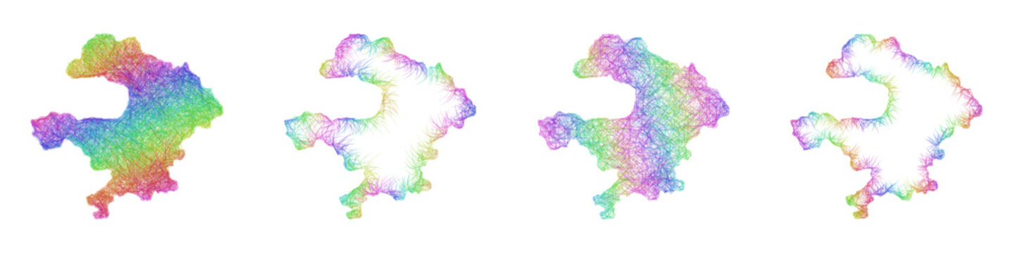 Rainbow sketch Razgrad map design set