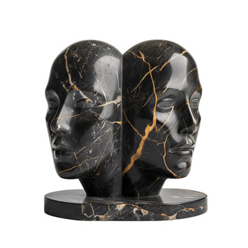 Black Marble Double Face Sculpture