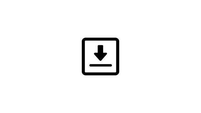 animation of download icon arrow. moving of download icon white background.Motion graphics of concept animation 4k video
