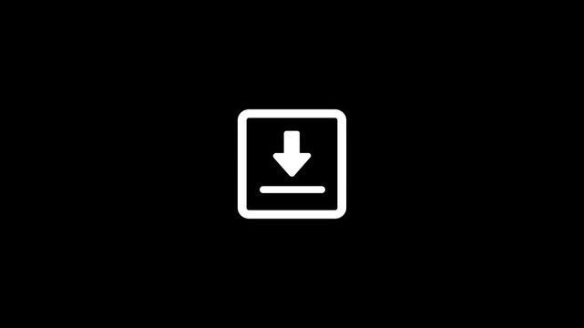 animation of download icon arrow. moving of download icon blank background.Motion graphics of concept animation 4k video