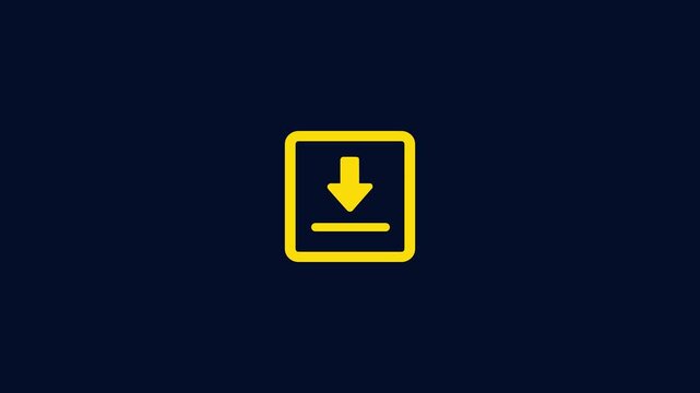 animation of download icon arrow. moving of download icon blue background.Motion graphics of concept animation 4k video
