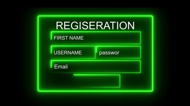 Neon green Personal data information management.Digital online employee form. Human resource concept.Businessman filling out a form with personal data online black background. animation 4k video