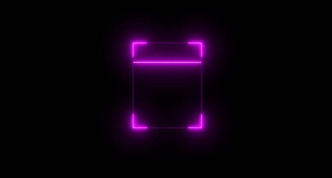 Neon pink Glowing scanner icon animation isolated scanner neon shine icon animation.fingerprint biometric scanning animation. Biometric scanning animation showing neon fingerprint animation 4k video