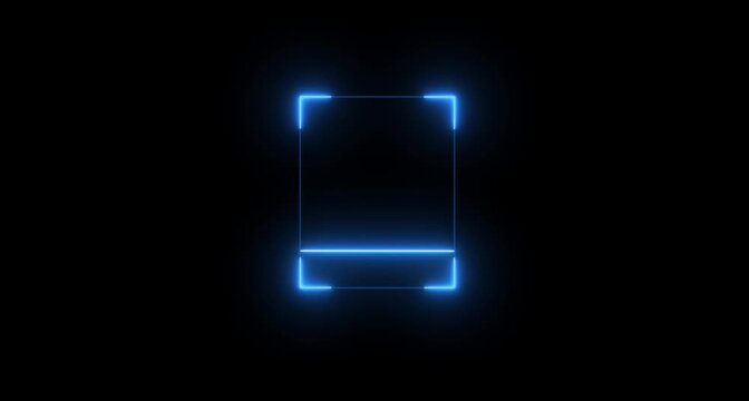 Neon Blue Glowing scanner icon animation isolated scanner neon shine icon animation.fingerprint biometric scanning animation. Biometric scanning animation showing neon fingerprint animation 4k video