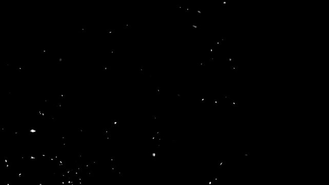 Abstract glowing gold and blue dust particles flying in the air with dynamic wind motion overlay. 4K