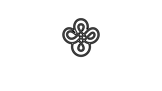 A logo design of a flower-like symbol is shown