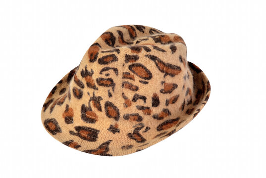 Leopard Print Fuzzy Fedora Hat