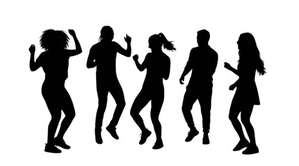 Fototapeta premium Five people dancing together joyfully
