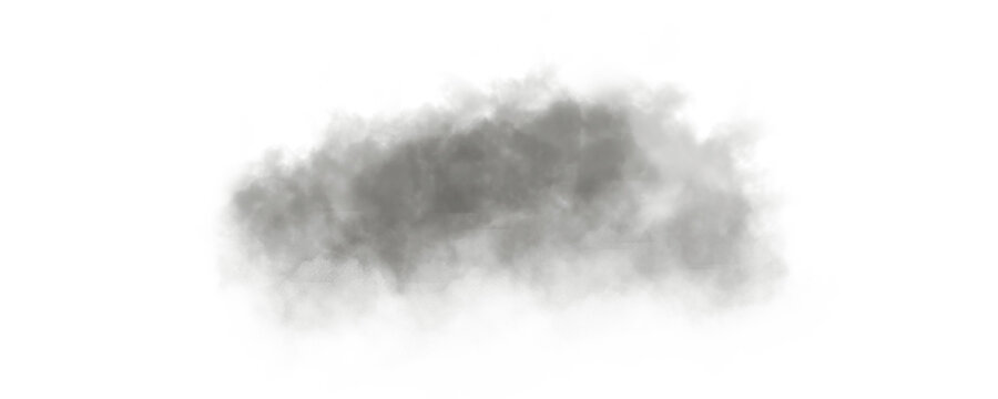 Abstract gray smoke cloud effect with realistic mist texture and soft transparent vapor dispersion. Atmospheric fog overlay creates dramatic depth and natural diffusion for creative compositions. High