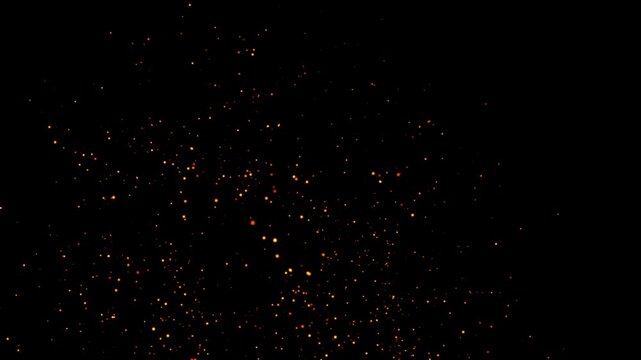 4K Fire Sparkles Flying Animation. Magical Embers Overlay. Cinematic Glow.