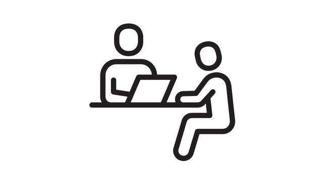 User Training Icon with Laptop and Headset Symbol for Remote Assistance, Support Workflow, and Collaborative Learning