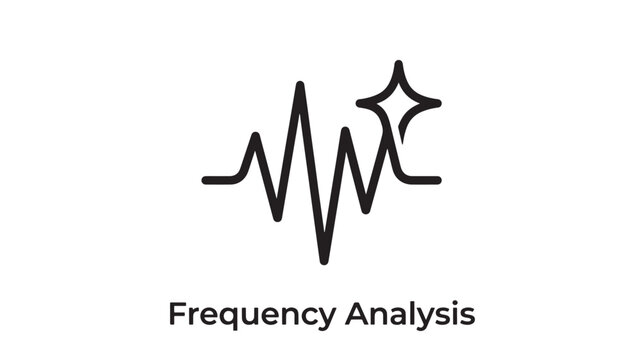 Frequency Analysis Icon with Ecg Waveform and Sparkle Symbol Representing Signal Processing and Data Frequency Measurement