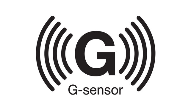 G Sensor Icon with Black Wireless Signal Waves and Letter G Symbol for Motion Detection Technology Design