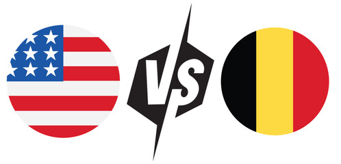 United states vs belgium flags concept, sports competition or political rivalry isolated on transparent background © WASIF-MEHMOOD