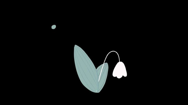 Abstract White and Blue Cartoon Flower Liquid Motion Animation