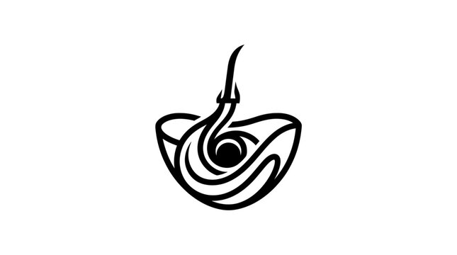 Black and white swan line art.