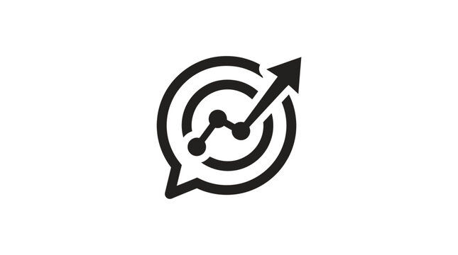 Black and white target icon symbol.