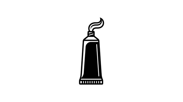 Black and white toothpaste tube icon.