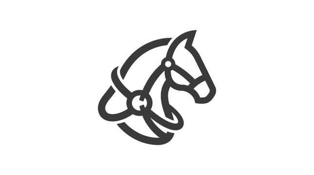 Black Horse Head Icon Design.