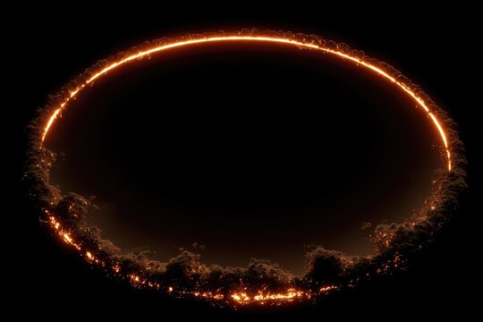 Fiery, glowing ring encircles a dark void