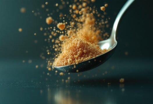 Spoonful of spice, particles flying