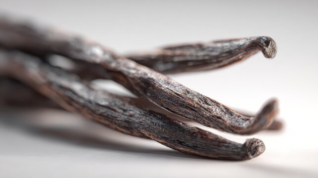 clean minimal scene with vanilla pods, white or beige surface, soft shadows, premium look, 8k