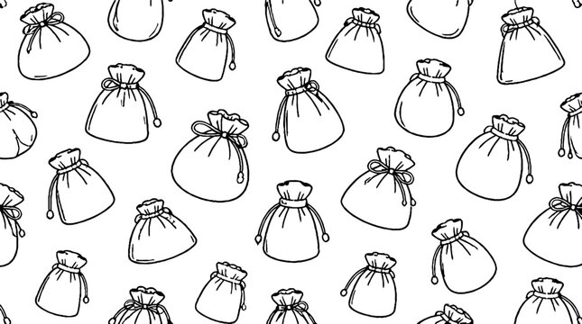 Repeating pattern of illustrated money bags design.