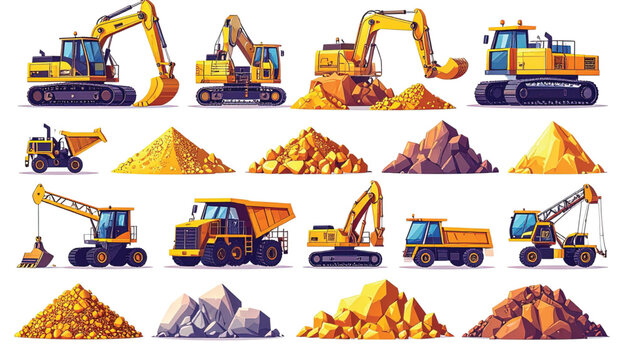 Heavy Construction Equipment For Excavation Work.