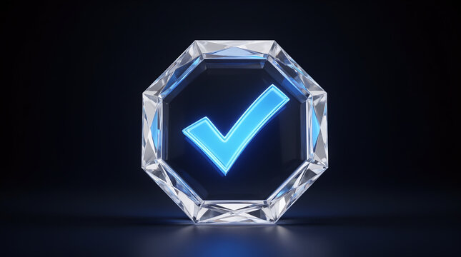 Compliance Crystal Fitting Reference Frame Glowing Blue Standards 3D